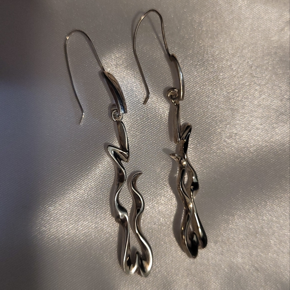 NWOT Funky Silver Earrings